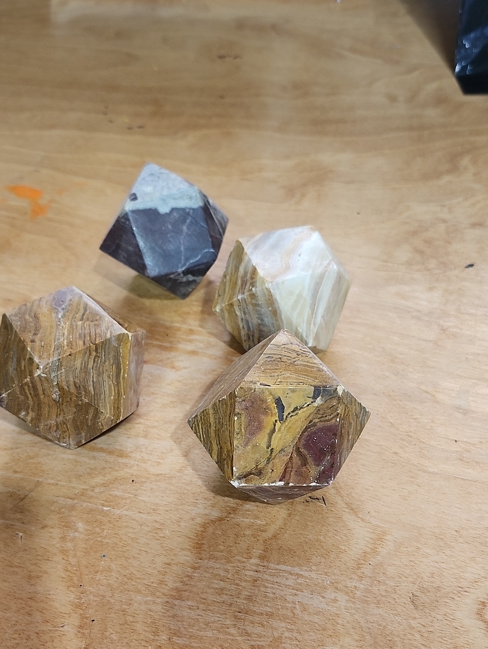 Polished Natural Stone Gem Décor - Yellow Brown